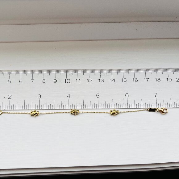 18k Gold Bears Bracelet Kids 7 Inch - Picture 5 of 12